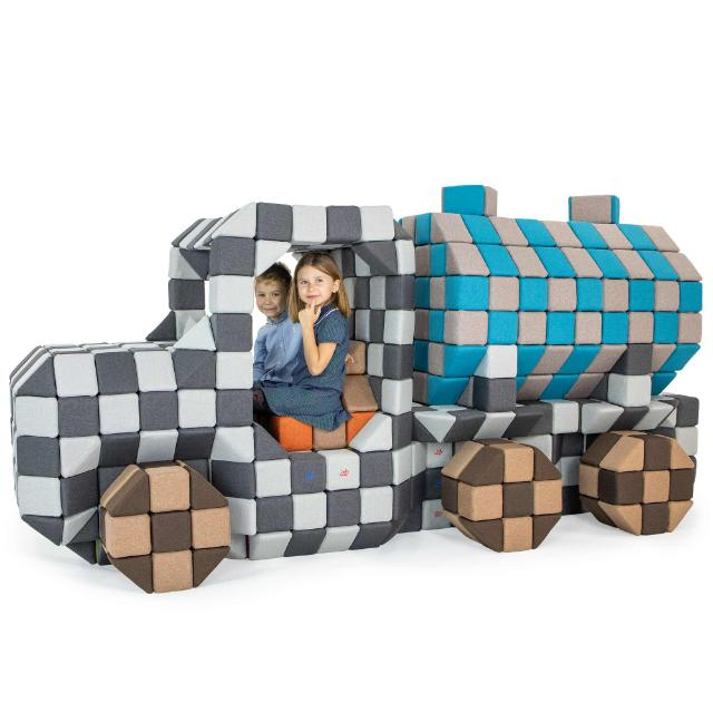 Cuburi Magnetice pentru construit, JollyHeap PARTY, 500 cuburi - 4 forme, Diverse Culori [3]