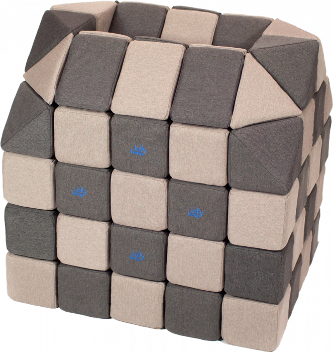 Cuburi Magnetice pentru construit, JollyHeap FUN, 300 cuburi - 4 forme, Diverse Culori