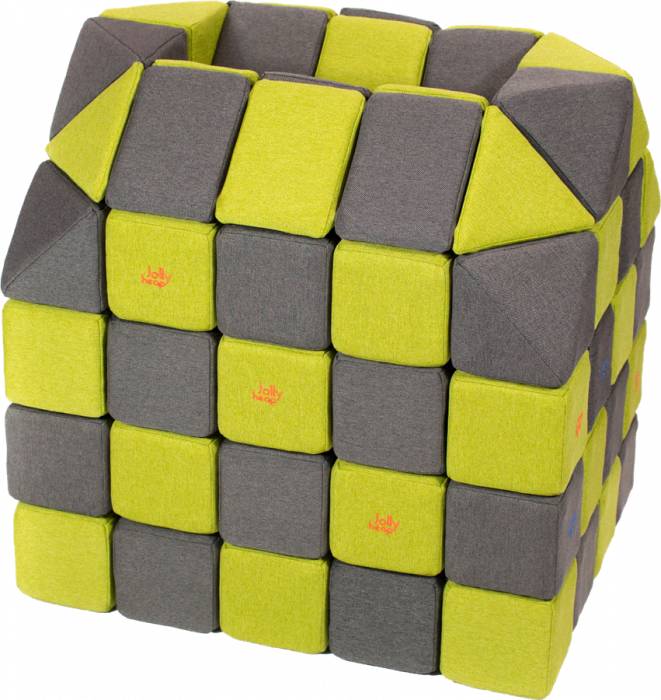 Cuburi Magnetice pentru construit, JollyHeap PARTY, 500 cuburi - 4 forme, Diverse Culori