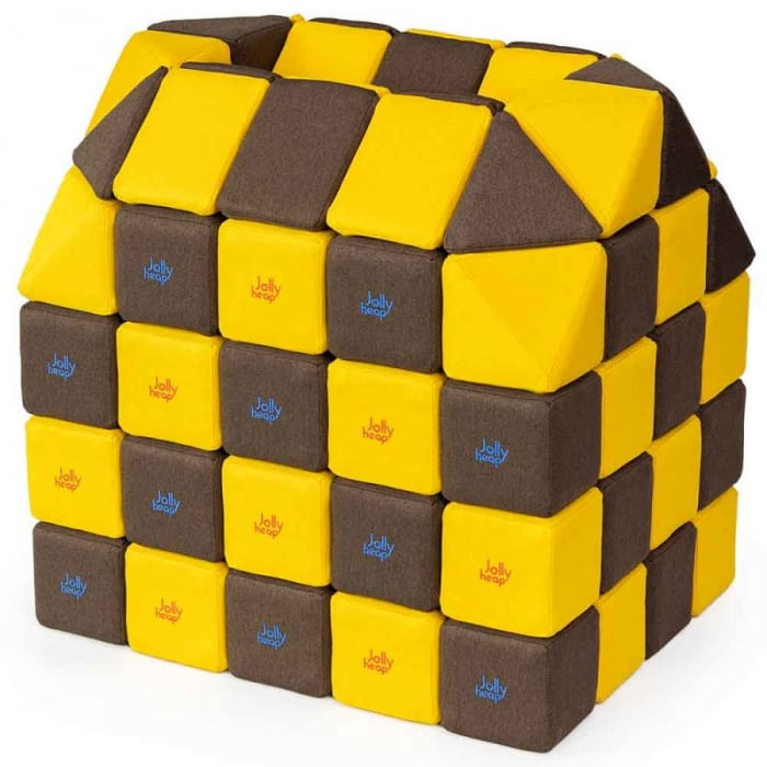 Cuburi Magnetice pentru construit, JollyHeap FUN, 300 cuburi - 4 forme, Diverse Culori