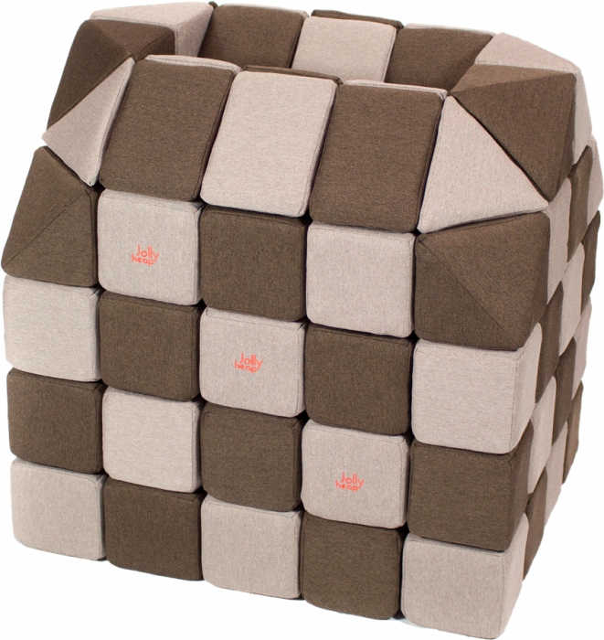 Cuburi Magnetice pentru construit, JollyHeap PARTY, 500 cuburi - 4 forme, Diverse Culori