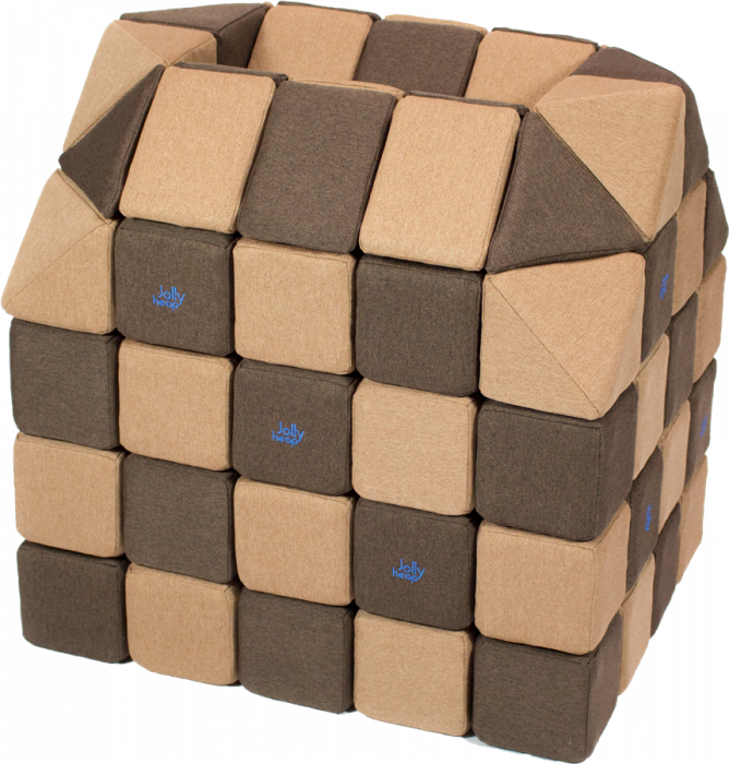 Cuburi Magnetice pentru construit, JollyHeap PARTY, 500 cuburi - 4 forme, Diverse Culori