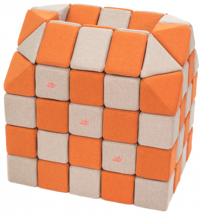 Cuburi Magnetice pentru construit, JollyHeap PARTY, 500 cuburi - 4 forme, Diverse Culori