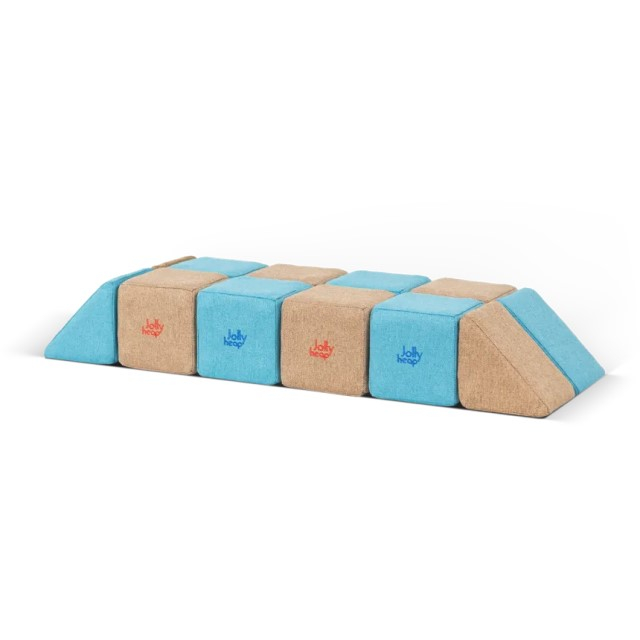 Cuburi Magnetice pentru construit, JollyHeap Pixi, 12 cuburi, Verde-Albastru [11]