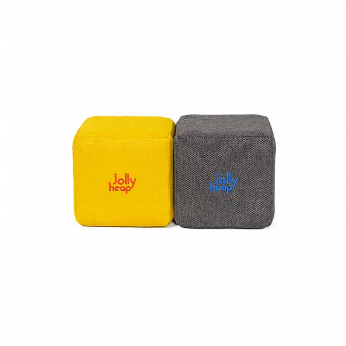 Cuburi Magnetice pentru construit, JollyHeap Pixi, 12 cuburi, Galben-Gri Inchis