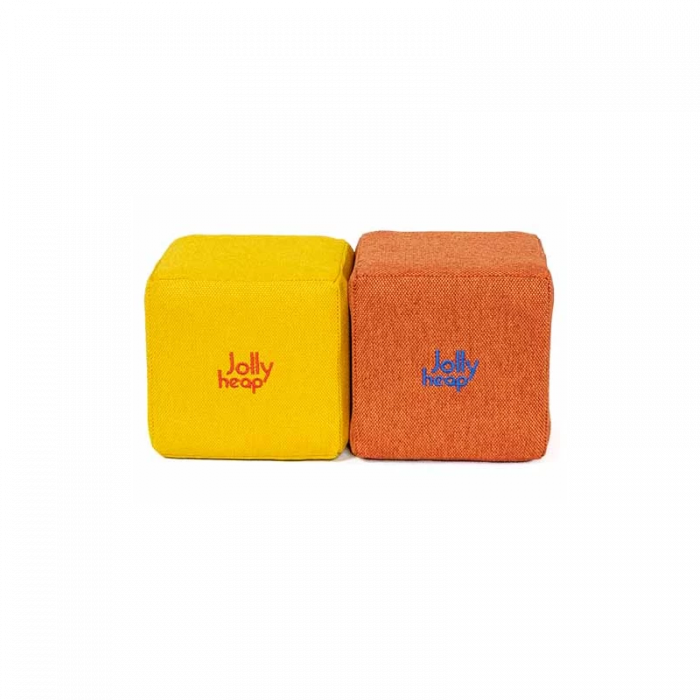 Cuburi Magnetice pentru construit, JollyHeap Pixi, 12 cuburi, Galben-Portocaliu