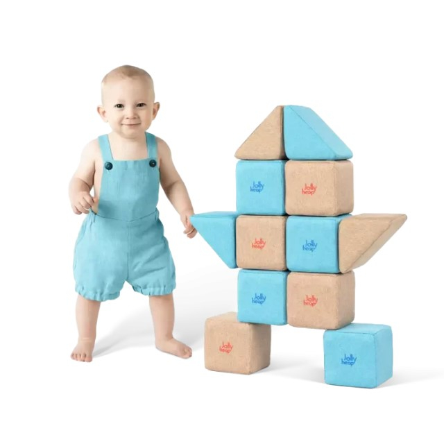 Cuburi Magnetice pentru construit, JollyHeap Pixi, 12 cuburi, Diverse Culori