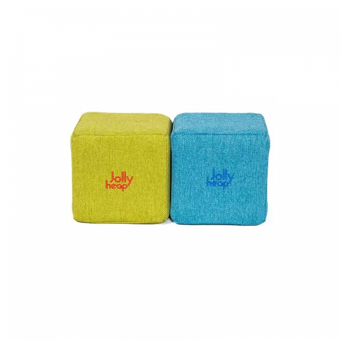 Cuburi Magnetice pentru construit, JollyHeap Pixi, 12 cuburi, Verde-Bleu