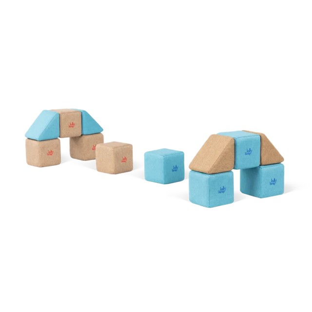 Cuburi Magnetice pentru construit, JollyHeap Pixi, 12 cuburi, Verde-Albastru [13]