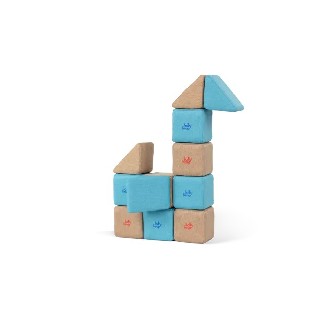 Cuburi Magnetice pentru construit, JollyHeap Pixi, 12 cuburi, Verde-Albastru [8]