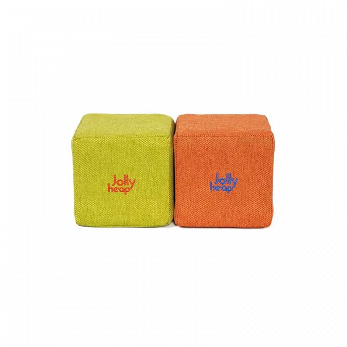 Cuburi Magnetice pentru construit, JollyHeap Pixi, 12 cuburi, Verde-Portocaliu