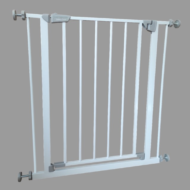Gard de protectie copii, pentru usi si scari, montaj prin presiune, dimensiune reglabila 71-77 cm, Empria, Alb [8]