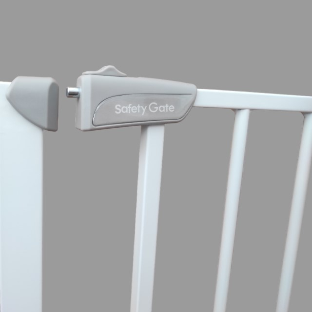 Gard de protectie copii, pentru usi si scari, montaj prin presiune, dimensiune reglabila 71-77 cm, Empria, Alb [10]