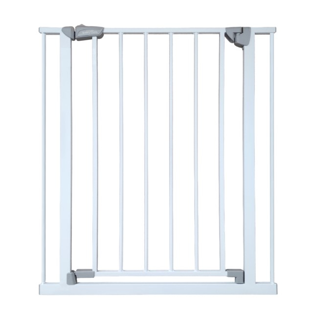 Gard de protectie copii, pentru usi si scari, montaj prin presiune, dimensiune reglabila 71-77 cm, Empria, Alb