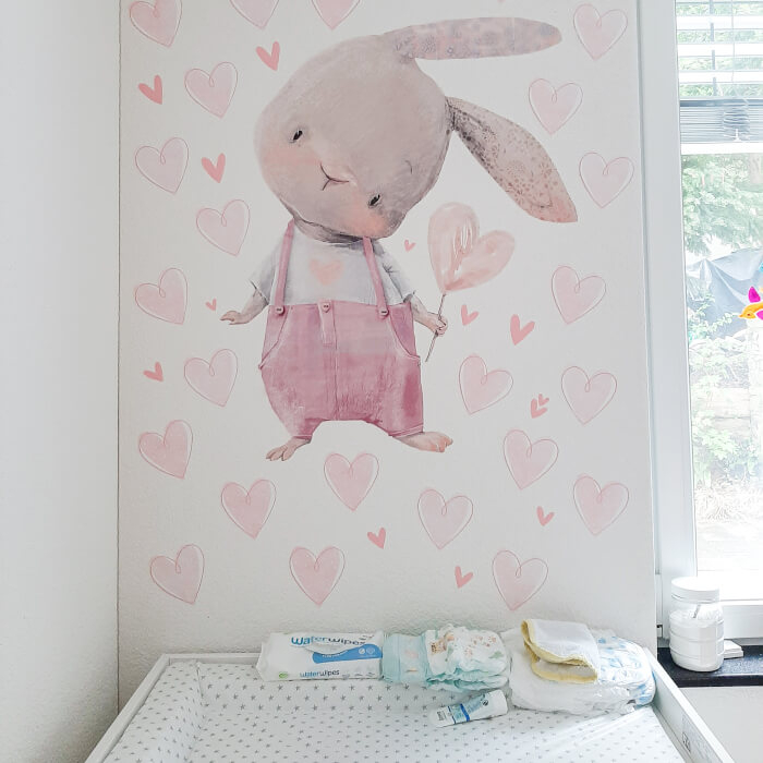 Inimioare roz - autocolante textile pentru perete [3]