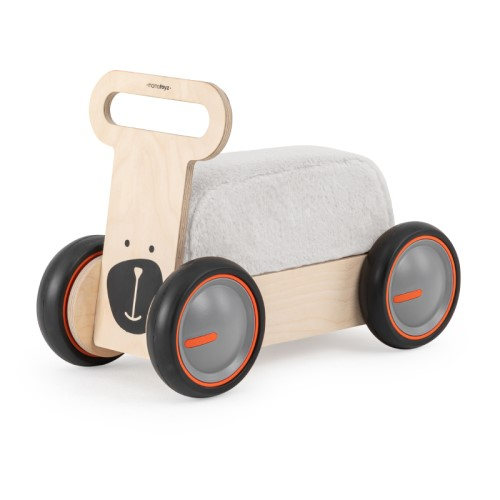 Masinuta ride-on, premergator si carucior de jucarii MamaToyz DriveMe Soft, Ursulet - Jucarie din lemn 3 in 1 [4]