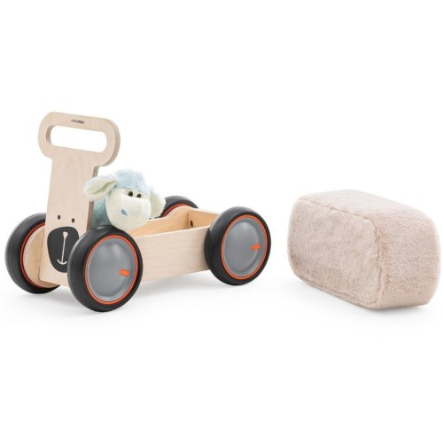 Masinuta ride-on, premergator si carucior de jucarii MamaToyz DriveMe Soft, Ursulet - Jucarie din lemn 3 in 1 [10]