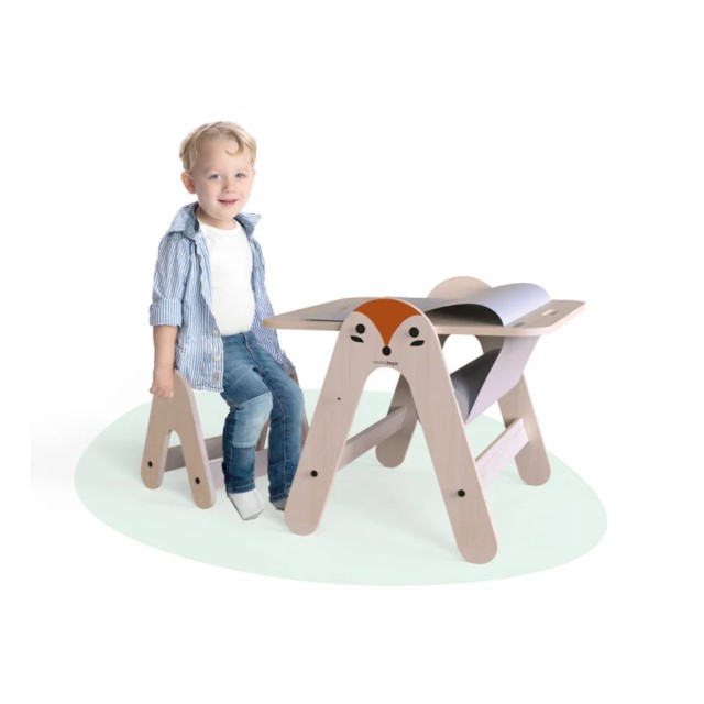 Masuta si tabla 2 in 1 cu scaunel MamaToyz Massam, Vulpita [6]