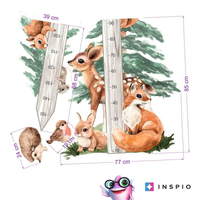 Metru pentru copii 150 cm cu animale FOREST [2]