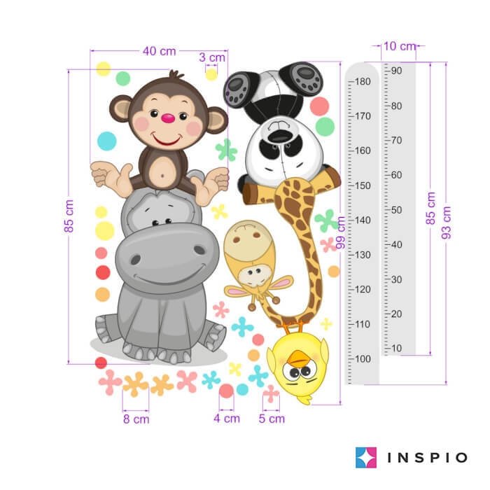 Metru pentru masurarea cresterii - gri, 45 x 187 cm [2]