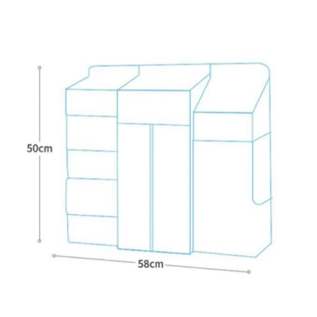Organizator modular pentru patut, 50x58 cm, Diverse culori [5]
