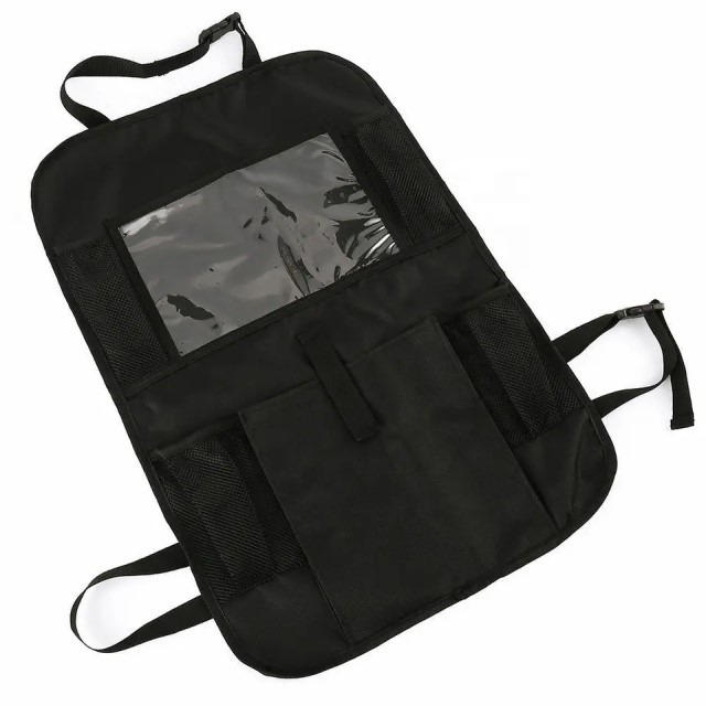 Organizator scaun auto copii, protectie scaun auto, 6 buzunare, 60x42 cm, Empria, Negru [2]