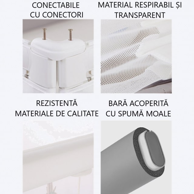 PACHET 4 Bariere Protectie Pat 200x200 cm, Transformabile in Tarc de joaca [15]