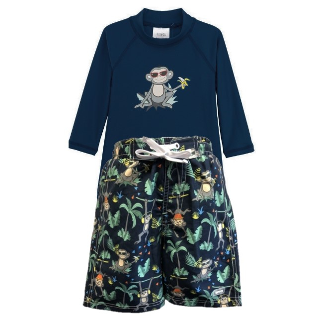 PACHET: BERMUDE + BLUZA CU MANECA LUNGA, Navy Jungle, Marimea 4 [2]