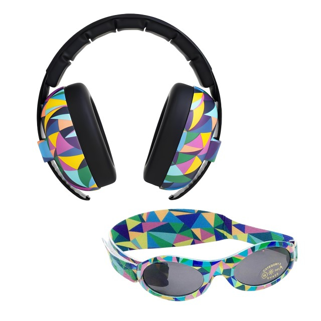 Pachet Combo, Casti Antifonice Banz bebelusi + Ochelari de Soare Protectie UV, 3 - 36 luni, Kaleidoscop