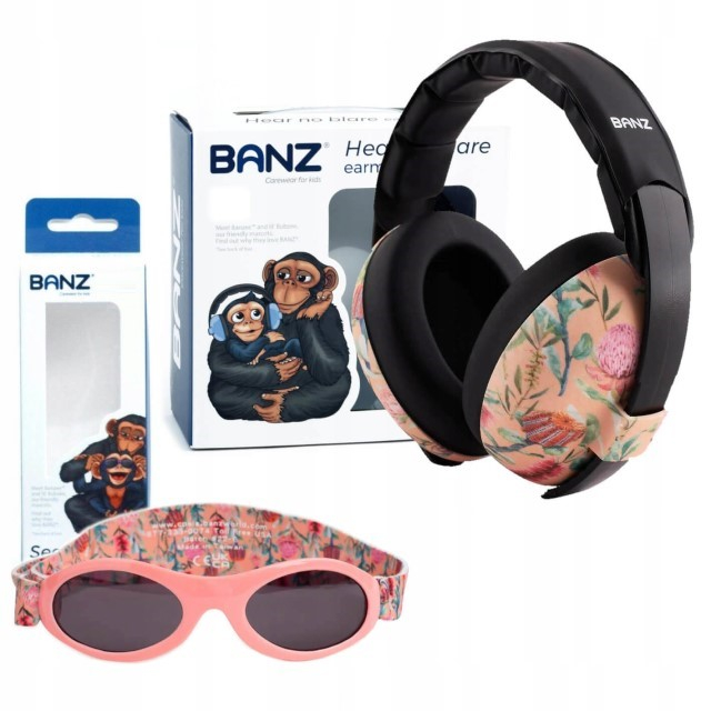 Pachet Combo, Casti Antifonice Banz bebe + Ochelari de Soare Protectie UV, 3 - 36 luni, Diverse modele [3]