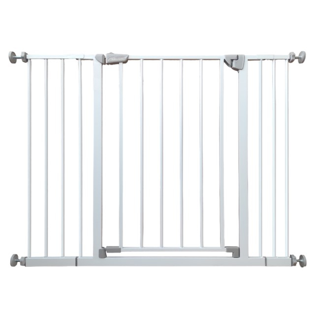 Pachet poarta de siguranta pentru copii si 2 extensii, dimensiuni ajustabile 71-104 cm, Empria, Alb
