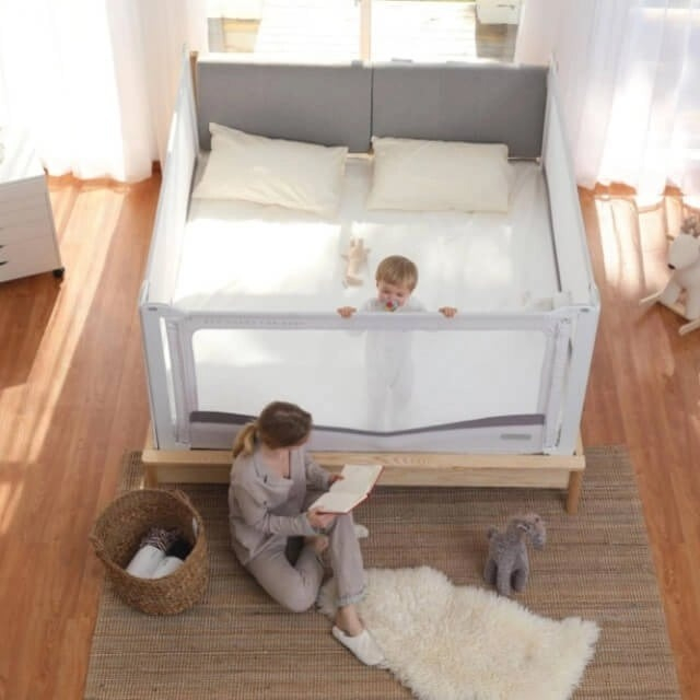 PACHET PREMIUM: 3 Protectii laterale pat, XXL de dimensiuni 150x200 cm + 2 Seturi Conectori [6]