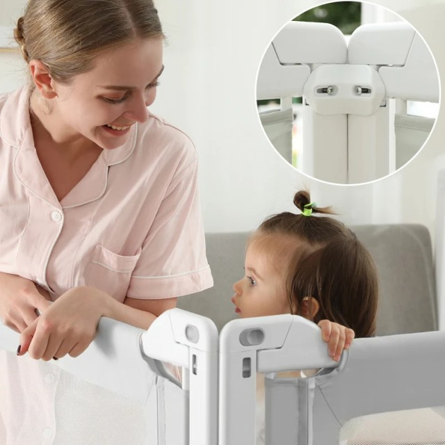 PACHET PREMIUM: 2 Protectii laterale pat, XXL de dimensiuni 150x200 cm + Set Conectori [22]