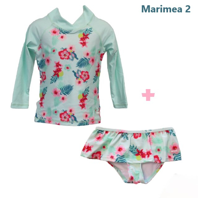 PACHET: SLIP + BLUZA, BANZ - Floral Mint, Marimea 2