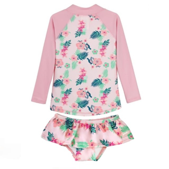 PACHET: SLIP + BLUZA, Floral Pink, Marimea 6 [2]