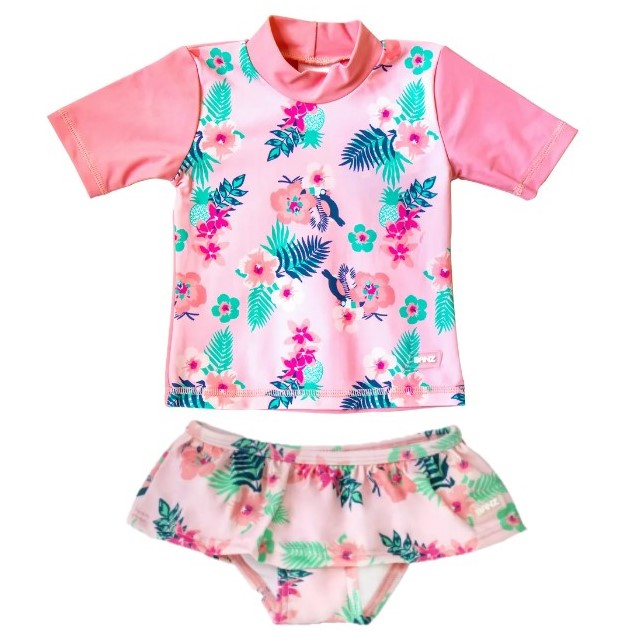 PACHET: SLIP + TRICOU, Floral Pink, Marimea 6 [2]