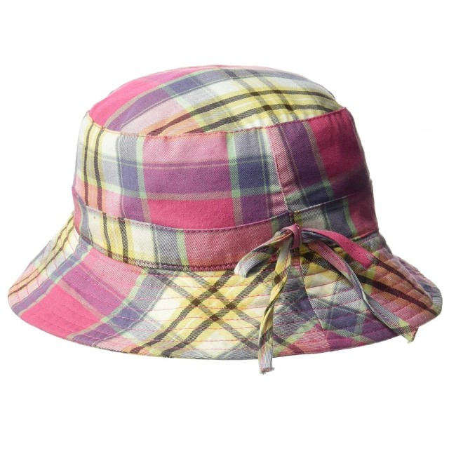 Palarie Bebelusi Bucket, Protectie Soare UPF50+, Pink Check, Diverse marimi