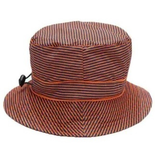 Palarie Copii Bucket, Protectie Soare UPF50+, Blue Orange Stripe, 4 - 6 ani [4]