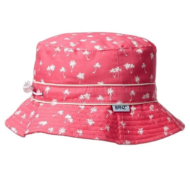 Palarie Copii Bucket, Protectie Solara UPF50+, Magenta Palm Tree, 4 - 6 ani