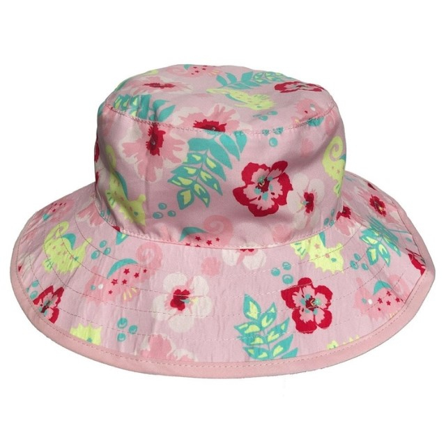 Palarie Bebelusi Reversibila, Protectie Solara UPF50+, Pink Floral, Diverse marimi [7]