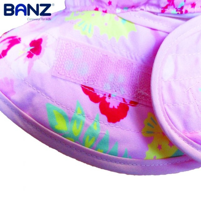 Palarie Bebelusi Reversibila, Protectie Solara UPF50+, Pink Floral, Diverse marimi [9]