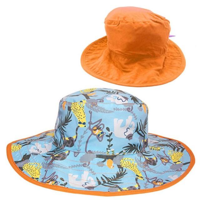 Palarie Bebelusi Reversibila, Protectie Solara UPF50+, Jungle Light, 0 - 2 ani [7]