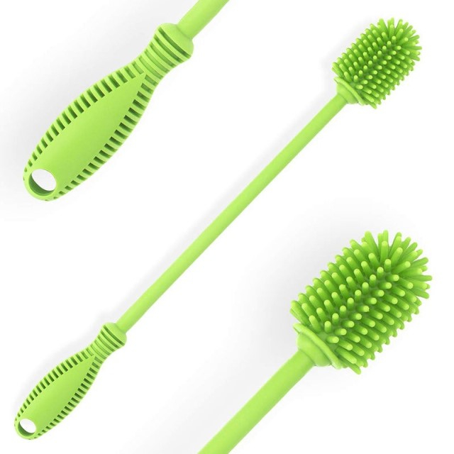 Perie din silicon pentru biberoane, sticle, pahare, fara BPA, sterilizabila, Empria, Verde [4]