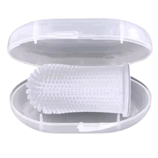 Periuta de dinti, tip degetar 360°, pentru animale de companie, caine, pisica, Empria, silicon moale, Transparent [6]