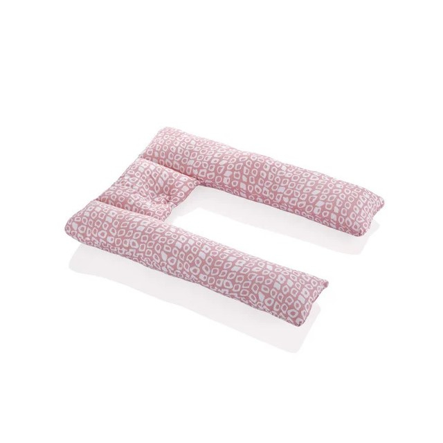 Perna 3 in 1, babynest, pentru gravide si pentru alaptare in forma de u babyjem, roz
