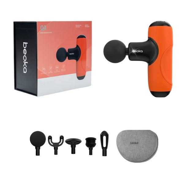 Pistol Masaj Premium - Aparat Masaj Ultra-Portabil, 5 Capete, 5 Viteze, 3000 Percutii, Motor Silentios, Carcasa Depozitare,Diverse culori [3]