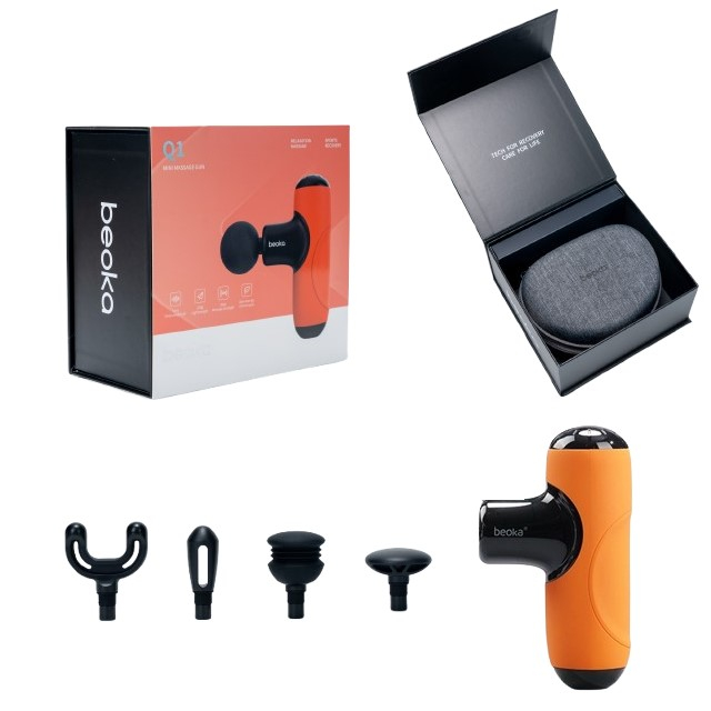 Pistol Masaj Premium - Aparat Masaj Ultra-Portabil, 5 Capete, 5 Viteze, 3000 Percutii, Motor Silentios, Carcasa Depozitare,Diverse culori [10]