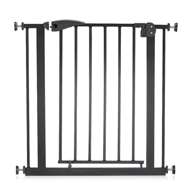 Poarta siguranta caini, pisici, copii, protectie scari si usi, dimensiune ajustabila, Empria, 76-80 cm, siguranta dubla, Negru [9]