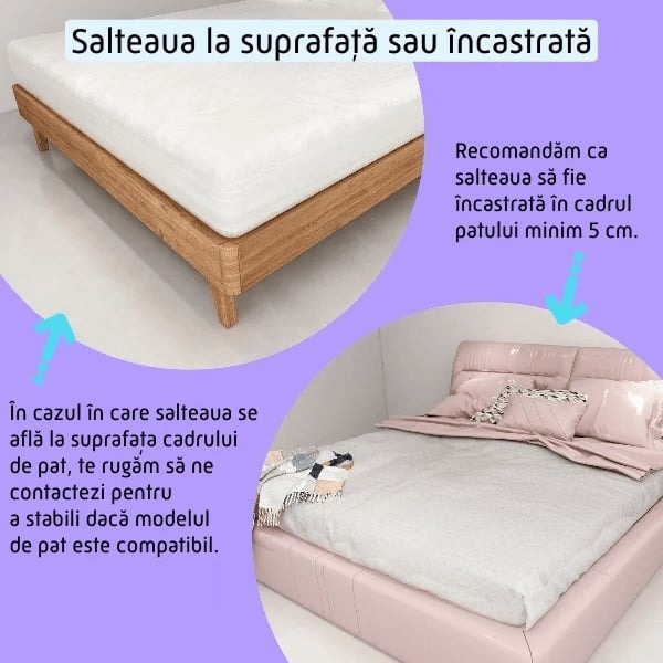 PRODUS RESIGILAT - Bariera protectie pat copii, rabatabila, H 70 - 83 cm, Diverse dimensiuni si culori [9]