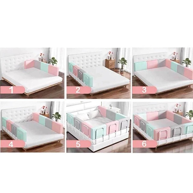 PRODUS RESIGILAT - Mini-Bumper protectie pat, 50(L)x56(H) cm, Roz pastel [12]